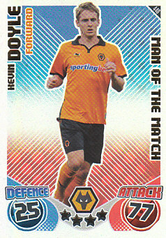Kevin Doyle Wolverhampton Wanderers 2010/11 Topps Match Attax Man of the Match #440